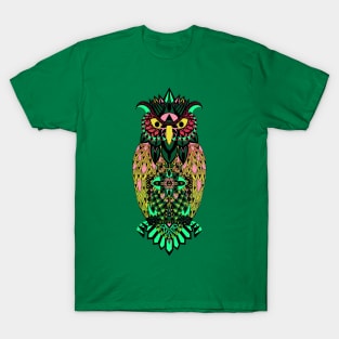 tribal little owl in mexican pattern ecopop T-Shirt